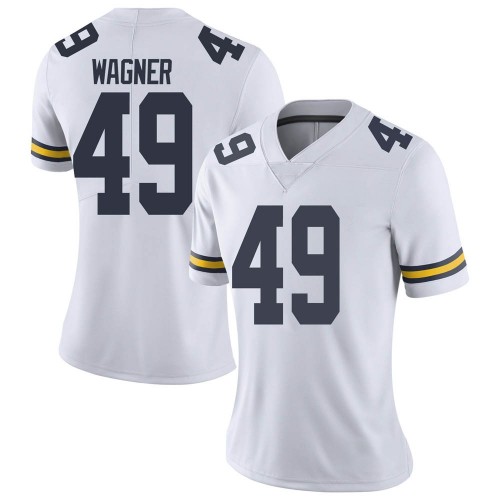 William Wagner Michigan Wolverines Women's NCAA #49 White Limited Brand Jordan College Stitched Football Jersey ZSI3054BW